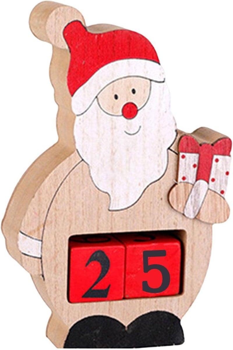 woobles Home Holiday Advent Calendar, Table Decor Christmas Gnome Statues with Numbers Blocks, Wooden Square Christmas Calendar Tabletop Decor for Weddings, Parties - Image 1